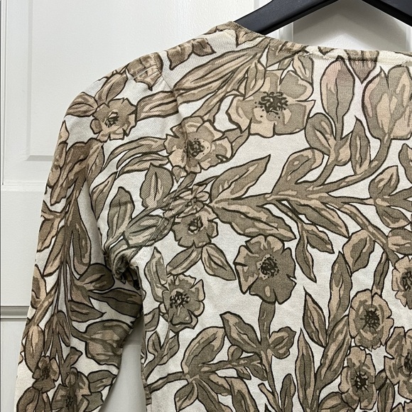 Charlotte V Neck Gem Button Down Neutral Floral Cardigan - Size Small - Picture 11 of 14